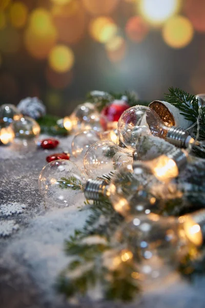 Sparkling out of focus light Christmas background with copy spac — Stock Photo, Image