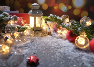 Metnin için fotokopi alanı olan Noel tatili arkaplanı