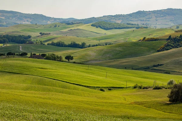 イタリア山緑の谷のパノラマ風景 — ストック写真