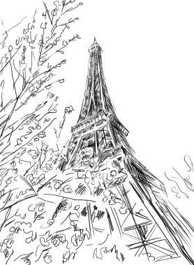 sokak Paris - illüstrasyon 