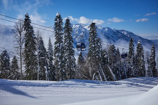 Berg Skidort Ryssland Natur Och Sport Bakgrund — Stockfoto