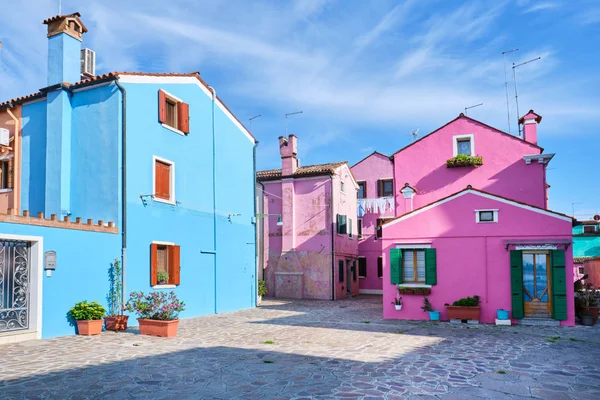 Île Burano Venise Italie Maisons Traditionnelles Colorées Dans Burano Île — Photo
