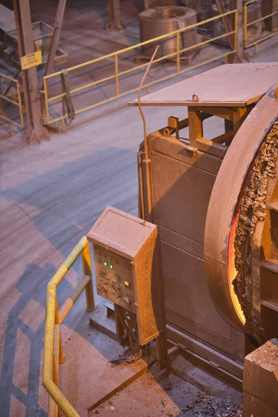 Fusione Del Metallo Acciaieria Alta Temperatura Nel Forno Fusorio Acciaieria — Foto Stock