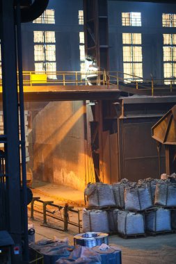 Çelik fabrikasındaki sahneler, endüstriyel konsept