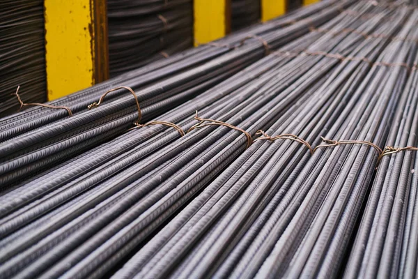 Steel Rods Bars Used Reinforce Concrete Closeup — Stock Photo, Image