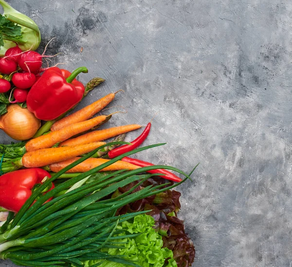 Färska Råa Grönsaker Med Rustik Bakgrund Hälsosam Kost Koncept Vitaminer — Stockfoto