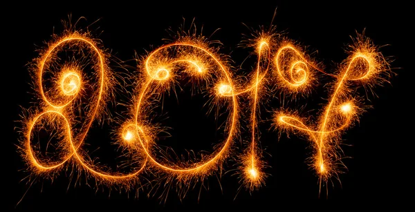 Selamat Tahun Baru - 2017 yang dibuat oleh kembang api di atas hitam — Stok Foto