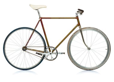 Stylish hipster bicycle isolated on white clipart