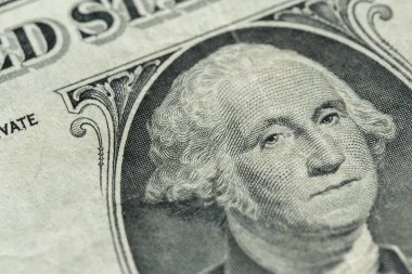 George Washington portre ABD'nin bir dolar fatura makro