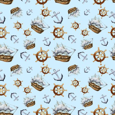 Kroki deniz gezinti seamless modeli