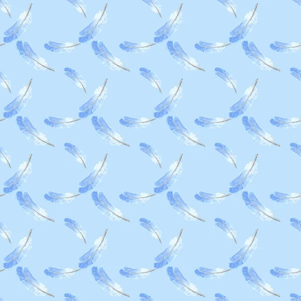 Watercolor feathers seamless pattern — Stock Photo, Image