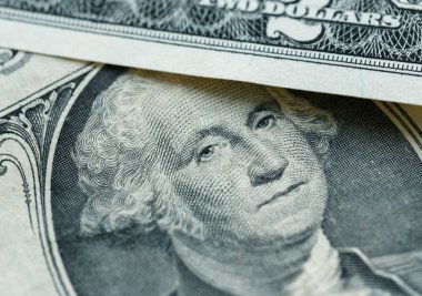 George Washington portre ABD'nin bir dolar fatura makro