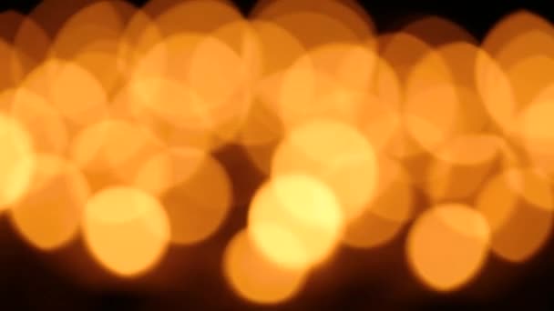 Bokeh set di candele accese al buio — Video Stock