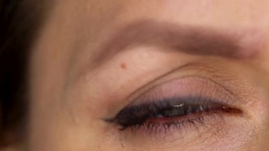 Makro yakın çekim göz yanıp sönen