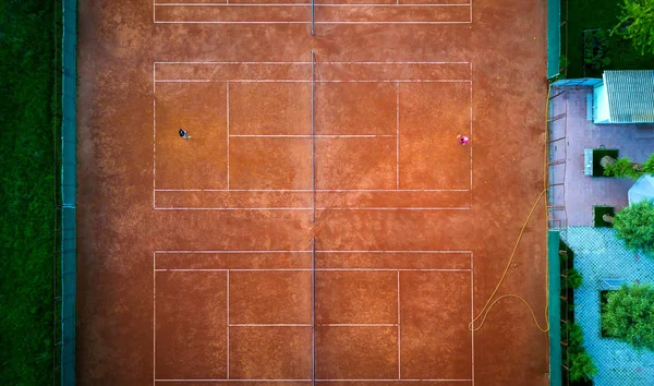 Flygfoto över tennisbanan — Stockfoto