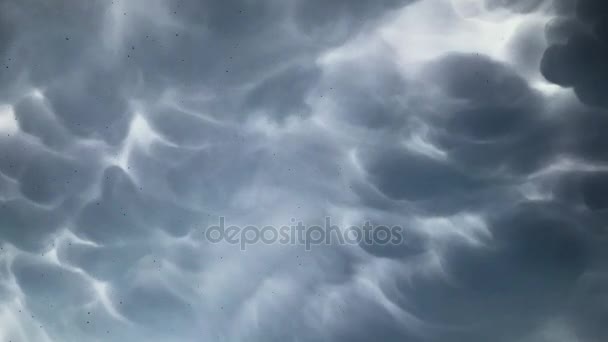 De sombres nuages de pluie traversent rapidement le ciel avant la tempête — Video