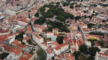Lizbon bir kuş bakışı görünüme üzerinden. St. George Castle