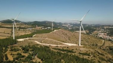 Rüzgar türbinleri, Portekiz üreten enerji havadan görünümü
