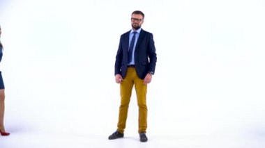 Grup Studio kamera için poz üç iş ortakları