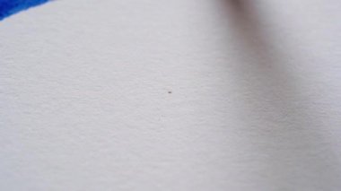 Bir fırça ile mavi suluboya kapat ile beyaz kağıt üzerine çizim