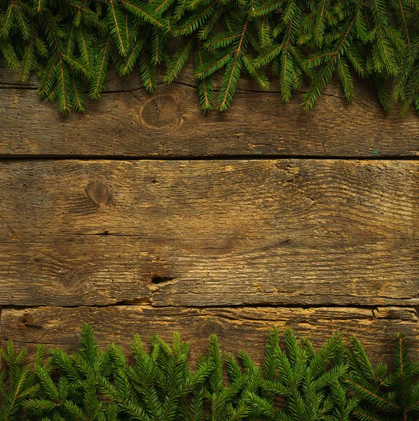 Karácsonyfa ágai a fából készült szerkezet — Stock Fotó