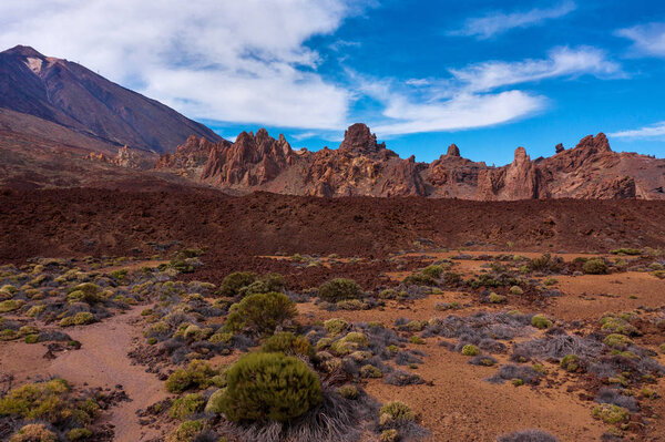Aerial view of Teide National Park on Tenerife, Canary Islands, Stock Picture
