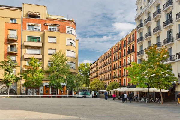 Rua central mais tranquila de Madrid — Fotografia de Stock