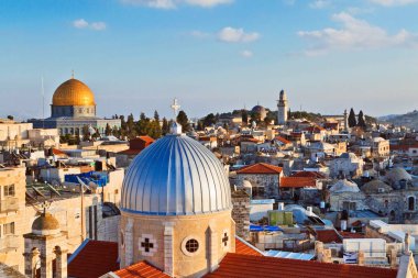 view on n rooftops of Old City of Jerusalem  clipart