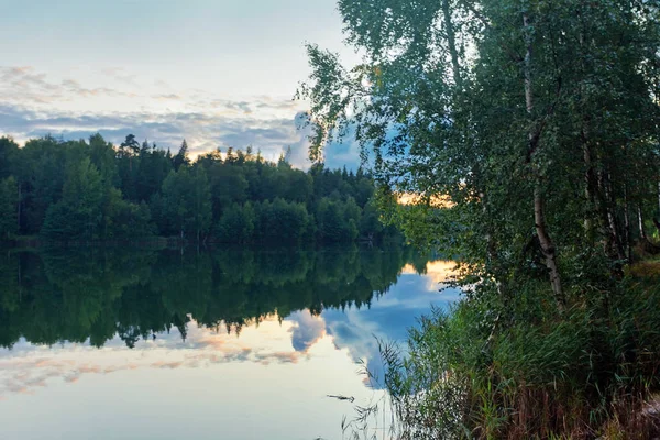 Verão paisagem lago — Fotografia de Stock