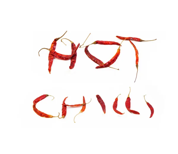 Chili rojo sobre fondo blanco — Foto de Stock