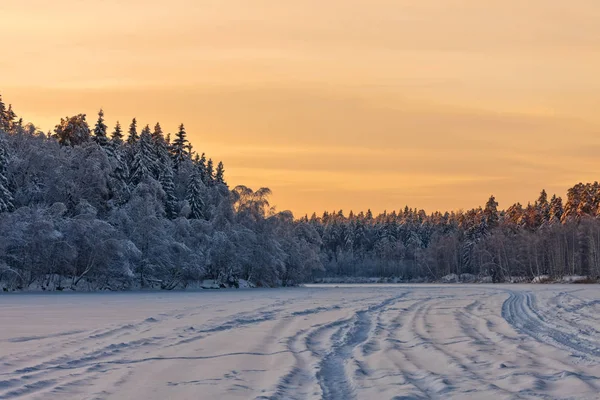 Vackra vinter sunset — Stockfoto