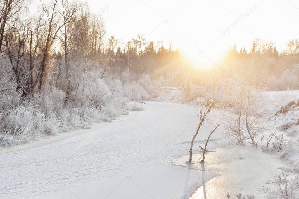 winter river view