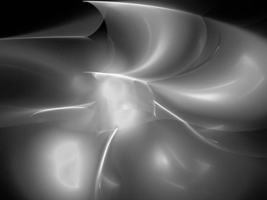 dijital soyut fraktal arkaplan bilgisayarda siyah ve beyaz olarak oluşturuldu.