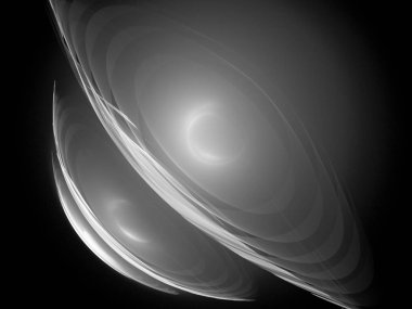 dijital soyut fraktal arkaplan bilgisayarda siyah ve beyaz olarak oluşturuldu.