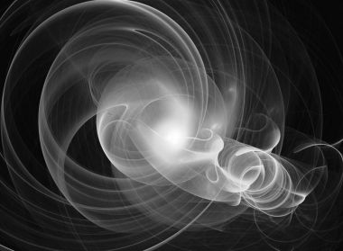 dijital soyut fraktal arkaplan bilgisayarda siyah ve beyaz olarak oluşturuldu.