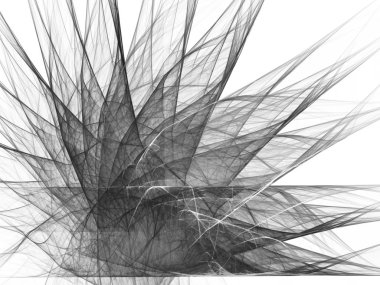 dijital soyut fraktal arkaplan bilgisayarda siyah ve beyaz olarak oluşturuldu.