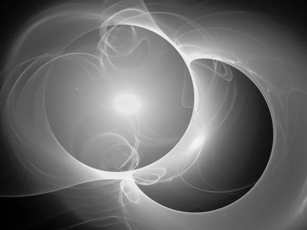 컴퓨터에서 흑백으로 디지털 추상적 프랙탈 — 스톡 사진