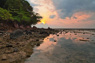 Gün batımı ebb manzara