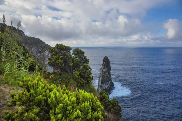 Iew op bergen, valleien, zeekust van Sao Miguel eiland — Stockfoto