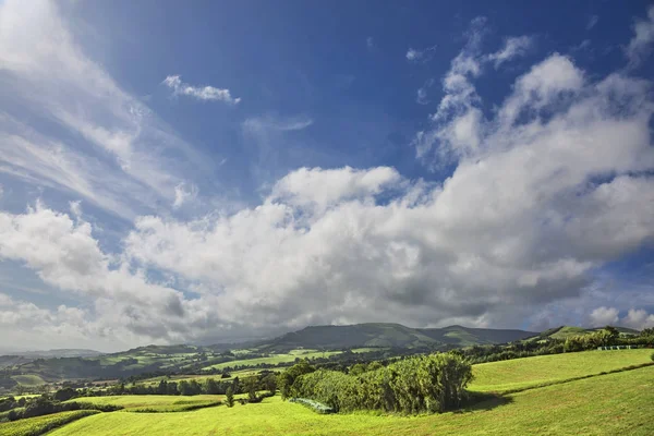 Krajina kopcovitého údolí Ostrov Sao Miguel, Portugalsko — Stock fotografie