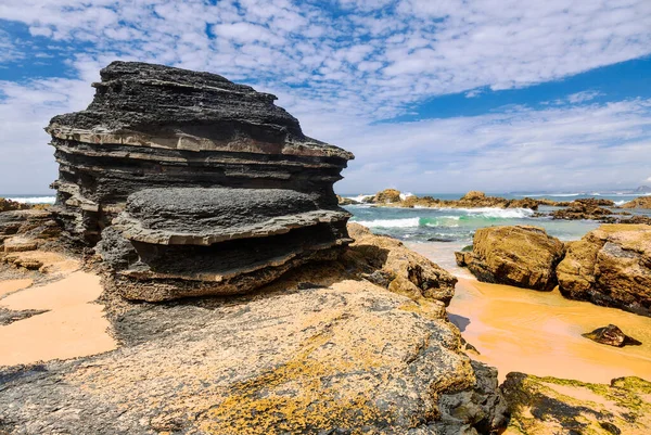 Widok Plażę Cordoama Zachodnie Wybrzeże Atlantyku Region Algarve Południe Portugalii — Zdjęcie stockowe