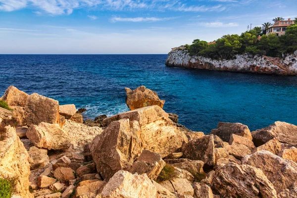 Paysage Avec Des Rochers Sur Mer Sous Ciel Île Majorque — Photo