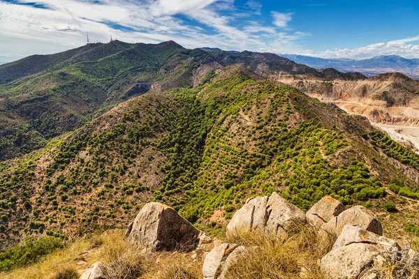 Panoramatický Výhled Costa Del Sol Vrcholu Hory Calamorro Benalmádena Andalusie — Stock fotografie