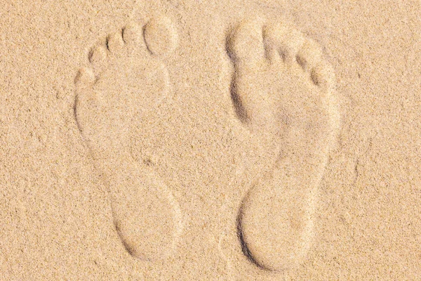 Два Следа Песке Пляже — стоковое фото
