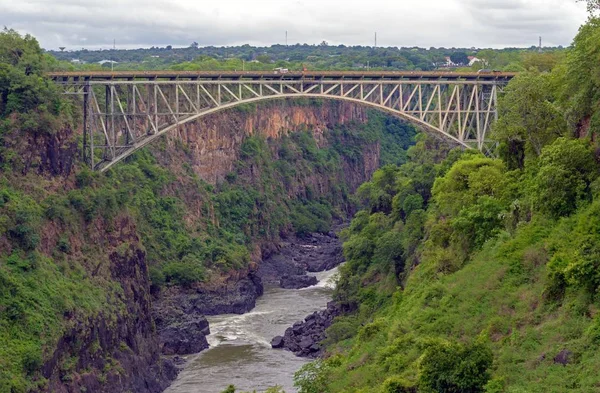 Victoria Falls Most Mezi Zambií Zimbabwe — Stock fotografie