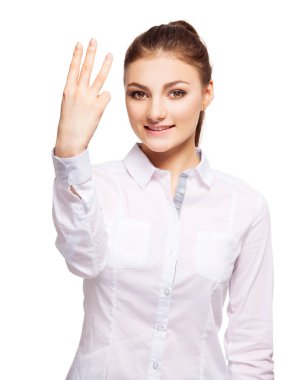 Beyaz arka plan, kadının