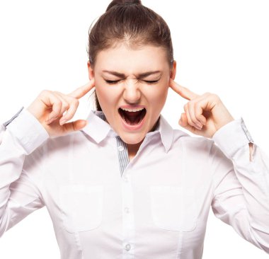 Beyaz bacground kadına