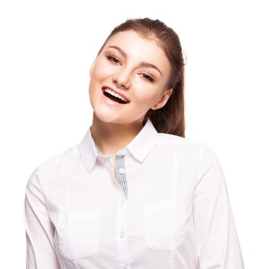 Beyaz arka plan, kadının