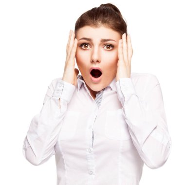 Beyaz arka plan, kadının