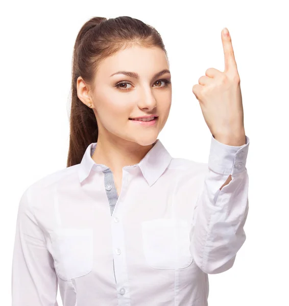 Mujer en fondo blanco — Foto de Stock